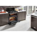 Cuisinière bi-combustible à four double à convection avec 5 brûleurs - 30 po KitchenAid® KFGD500EBS