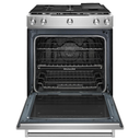 Cuisinière au gaz à commandes frontales à convection avec 5 brûleurs - 30 po KitchenAid® KSGG700ESS