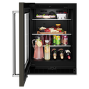 Réfrigérateur sous le comptoir avec porte en verre et tablettes à accents métalliques et fini printshieldtm - 24 po KitchenAid® KURL314KBS