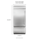 Réfrigérateur encastré à congélateur inférieur, 20.9 pi cu, 36 po KitchenAid® KBBL306ESS