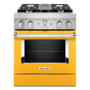 Kitchenaid® Cuisinière commerciale intelligente bicombustible avec 4 brûleurs - 30 po KFDC500JYP