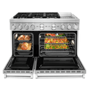 Cuisinière commerciale intelligente bicombustible KitchenAid® avec plaque chauffante, 48 po KFDC558JSS
