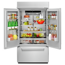 Réfrigérateur encastré à portes françaises en acier inoxydable avec design intérieur platine - 24.2 pi cu - 42 po KitchenAid® KBFN502ESS