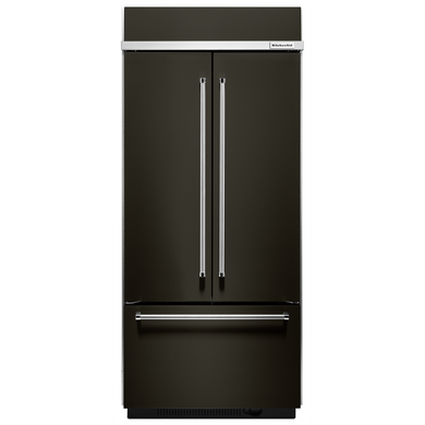 Réfrigérateur encastré à portes françaises de 20.8 pi cu et de 36 po de largeur, prêt à recevoir un panneau, avec intérieur platine KitchenAid® KBFN506EBS