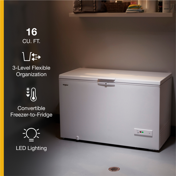 Congélateur horizontal avec tablette - 16 pi cu Whirlpool® WZC5216LW