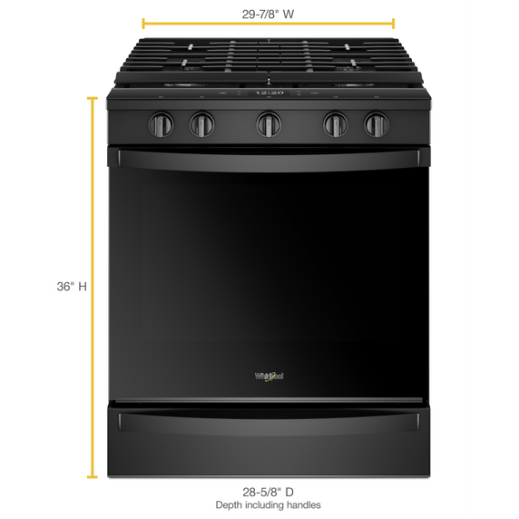 Whirlpool® Cuisinière coulissante électrique intelligente 6.4 pi cu, avec friture à air une fois connectée. WEG750H0HB