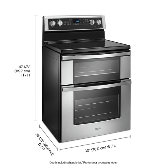 Cuisinière électrique à four double avec convection véritable - 6.7 pi cu Whirlpool® YWGE745C0FS