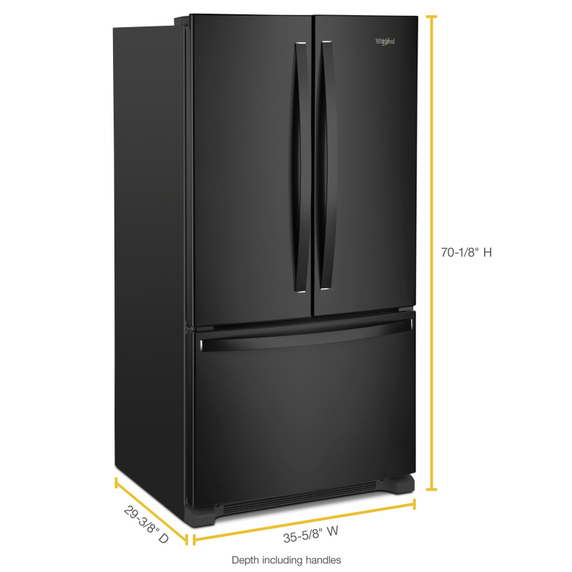 Réfrigérateur à portes françaises à profondeur de comptoir - 36 po - 20 pi cu Whirlpool® WRF540CWHB
