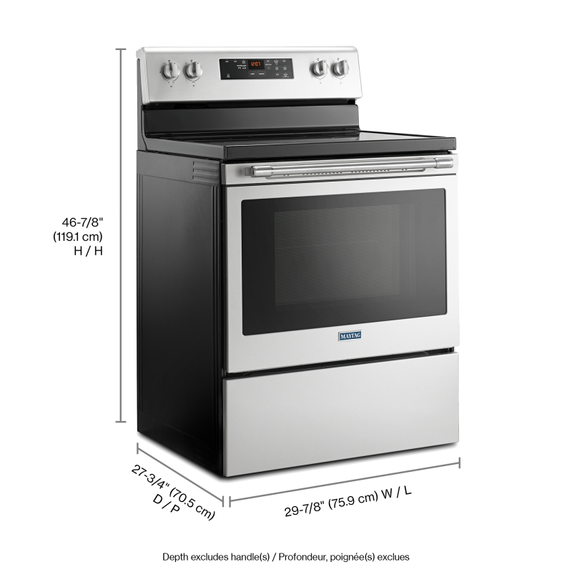 Cuisinière électrique avec surface de cuisson résistant aux éclats - 30 po - 5.3 pi cu Maytag® YMER6600FZ