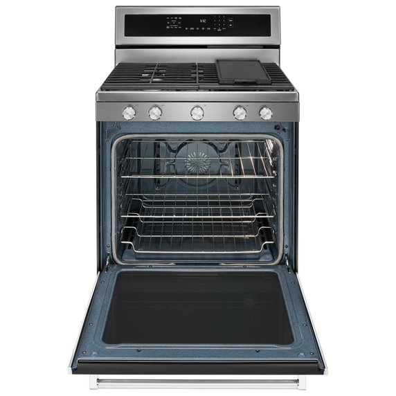 Cuisinière au gaz à convection avec 5 brûleurs - 30 po KitchenAid® KFGG500ESS