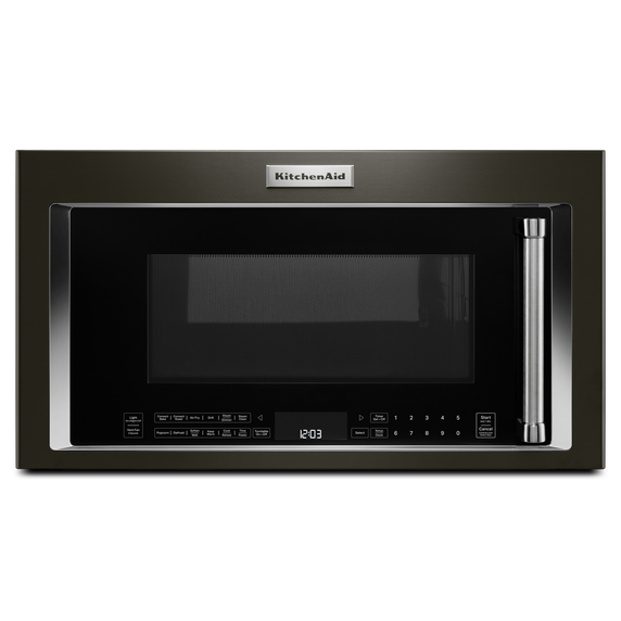 Four à micro-ondes à convection et hotte intégrée KitchenAid® avec mode de friture à air YKMHC319LBS