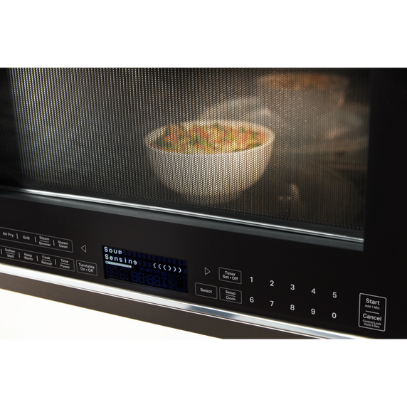 Four à micro-ondes à convection et hotte intégrée KitchenAid® avec mode de friture à air YKMHC319LBS