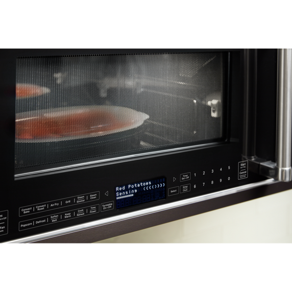 Four à micro-ondes à convection et hotte intégrée KitchenAid® avec mode de friture à air YKMHC319LBS