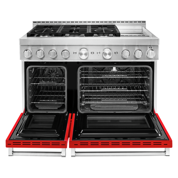 Cuisinière commerciale intelligente au gaz KitchenAid® avec plaque chauffante, 48 po KFGC558JPA