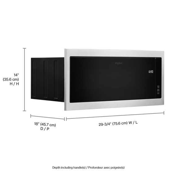 Four à micro-ondes à hotte intégrée à profil bas de 900 watts avec trousse de garniture étroite KitchenAid® YKMBT5011KS