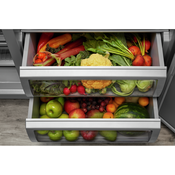 Réfrigérateur encastré côte à côte avec distributeur - 48 po - 29.4 pi cu KitchenAid® KBSD702MSS