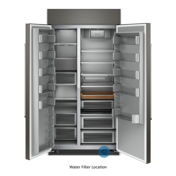 Réfrigérateur encastré côte à côte à portes pour panneau - 42 po - 25.5 pi cu KitchenAid® KBSN702MPA