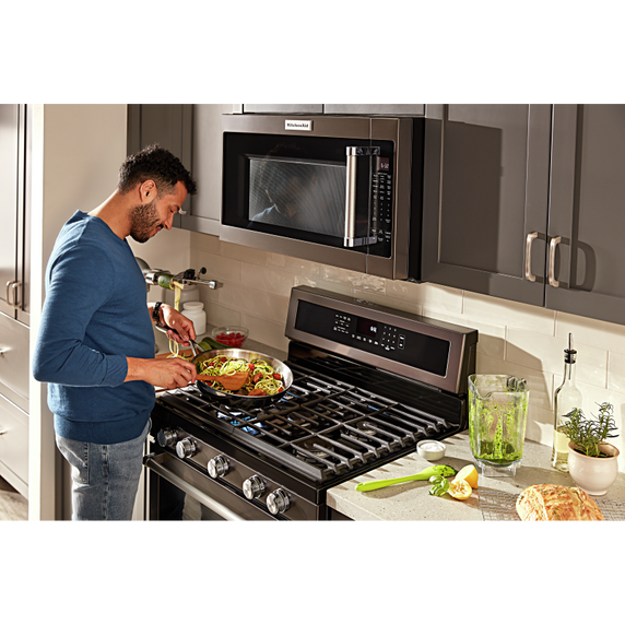 Cuisinière au gaz à convection avec 5 brûleurs - 30 po KitchenAid® KFGG500EBS