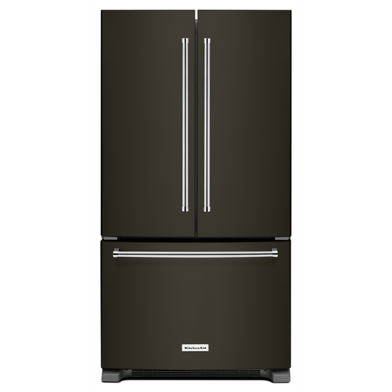 Réfrigérateur à portes françaises, profondeur standard et distributeur intérieur avec fini printshield™, 25 pi cu, 36 po KitchenAid® KRFF305EBS