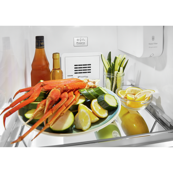 Réfrigérateur côte à côte à profondeur de comptoir avec distributeur extérieur d’eau et de glaçons - 19.9 pi cu - 36 po KitchenAid® KRSC700HPS