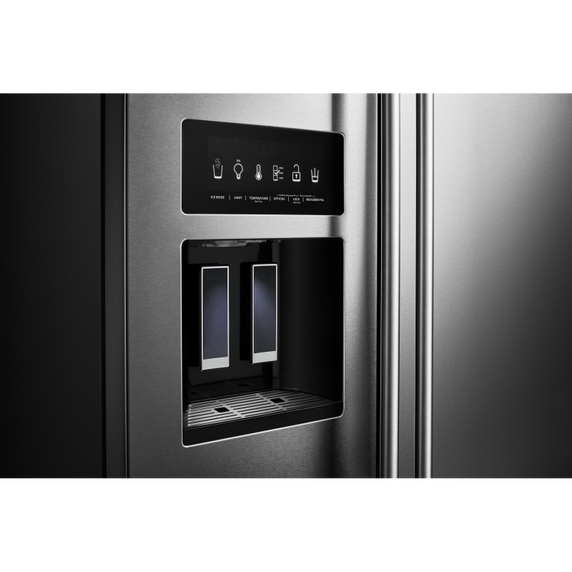 Réfrigérateur côte à côte à profondeur de comptoir avec distributeur extérieur d’eau et de glaçons - 22.6 pi cu - 36 po KitchenAid® KRSC703HPS