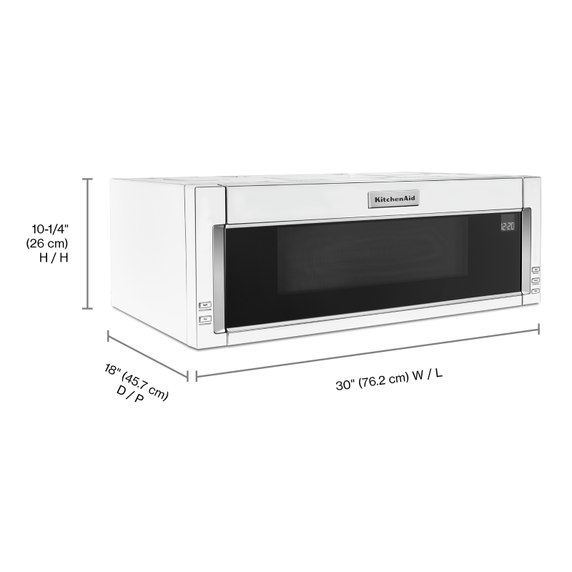 Four à micro-ondes à hotte intégrée et profil bas - 900 watts - 30 po KitchenAid® YKMLS311HWH