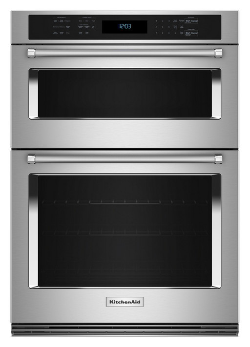 Fours mural combiné avec four à micro-ondes KitchenAid® et mode de friture à air de 30 po KOEC530PPS