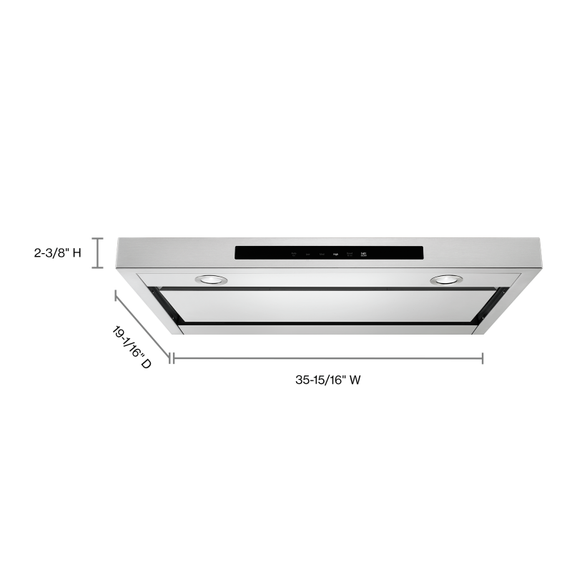 Hotte de ventilation à profil fin sous l'armoire - 36 po KitchenAid® KVUB406GSS