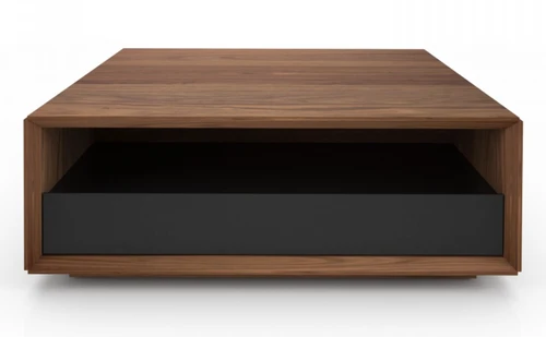 Square Coffee Table- BLACK WALNUT with 2 DRAWERS