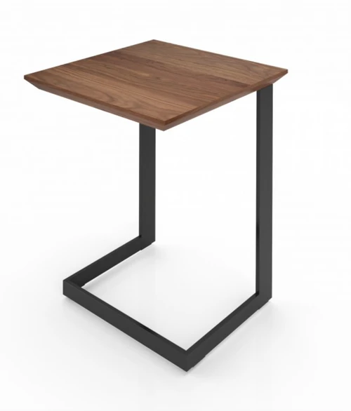 End Table- BLACK WALNUT TOP with steel legs