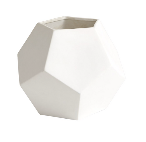  Geometric WHITE Vase- MEDIUM
