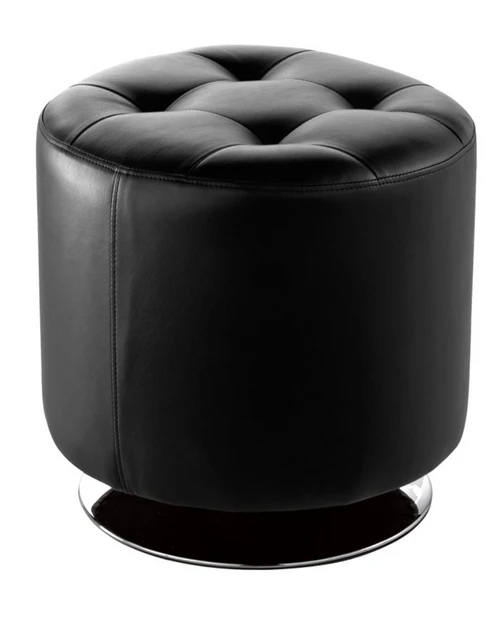 Tufted Swivel Ottoman- BLACK