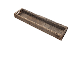 Long Wood Carved Tray- MEDIUM