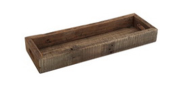 Long Wood Carved Tray- SMALL