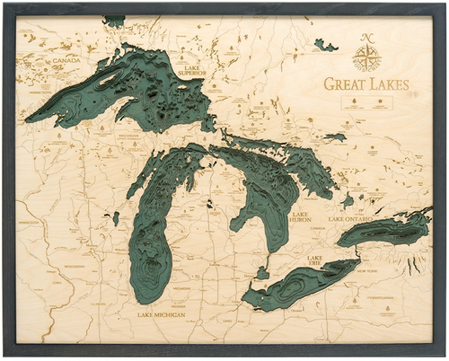 Wood Chart- GREAT LAKES / 24x30