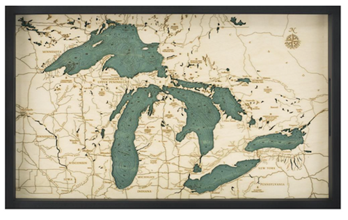 Wood Chart Serving Tray- GREAT LAKES