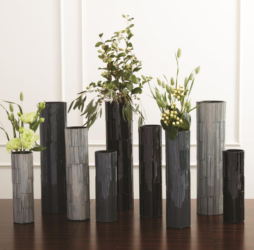 Medium Mosaic Vase- LIGHT GREY