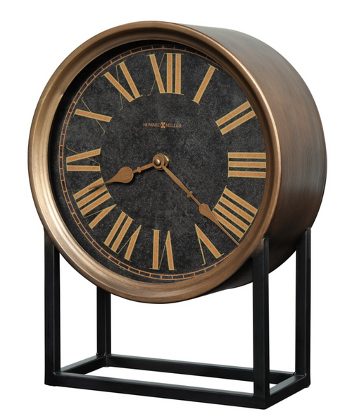 Brass + Black Table Clock