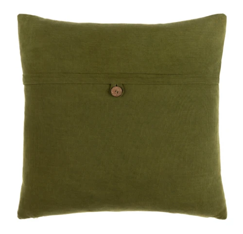 Pillow- DARK GREEN with BUTTON