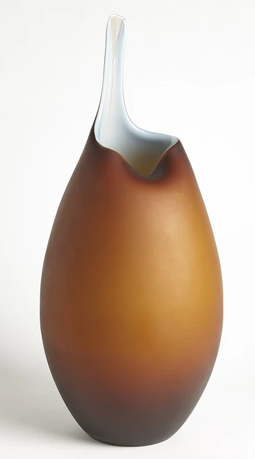 Frosted Orange + Blue Vase- TALL