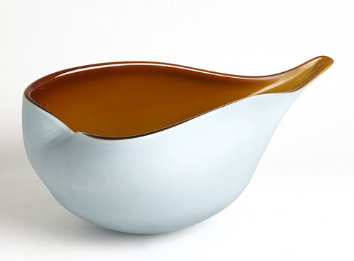 Frosted Blue + Orange Bowl- SMALL