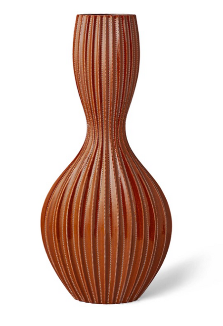 Orange Textured Vase- LARGE