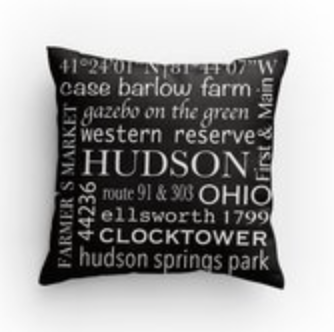 Pillow- Black HUDSON small 14"