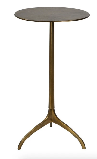 Brass Tripod Base Side Table