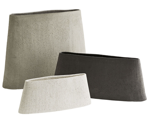 Large Grey Ceramic Sand Vase