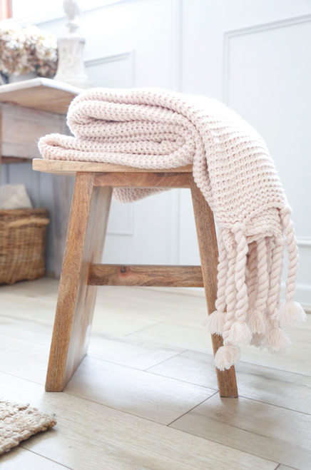 Oversized Tassel Throw- BLUSH