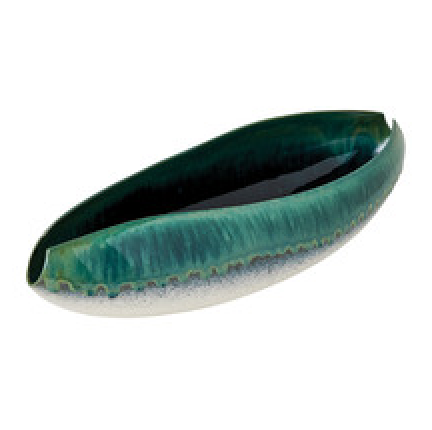 Folded Blue Green Ceramic Bowl