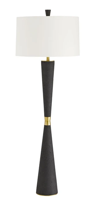Charcoal HourGlass Floor Lamp with Brass Accent