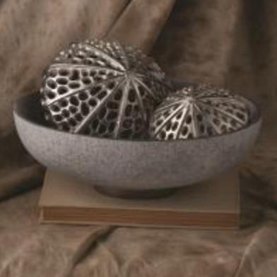 Silver Banded Bowl- GREY