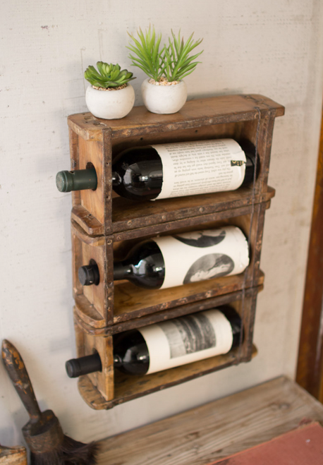 Wood Brick Mold Wine Rack